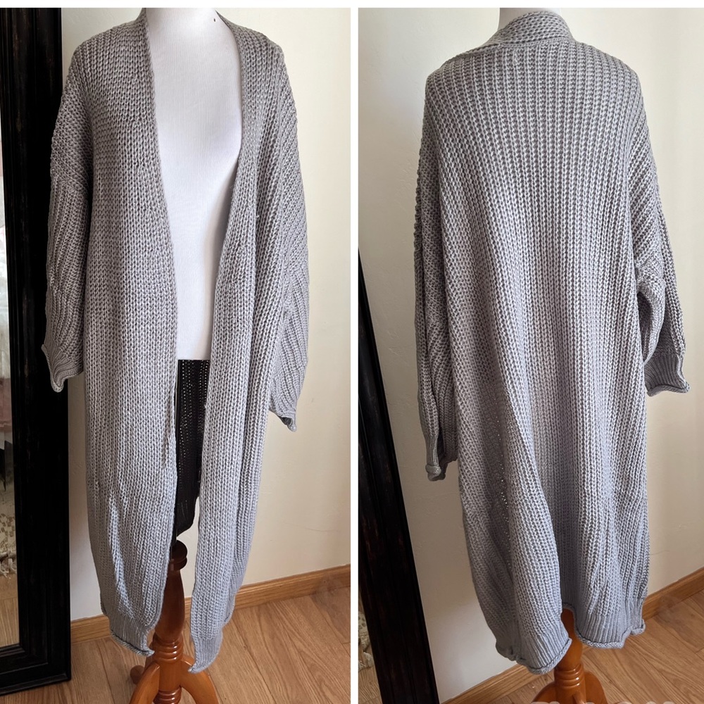 NEW POL Classic & Chic Maxi Cardigan - Grey - Picture 2 of 3